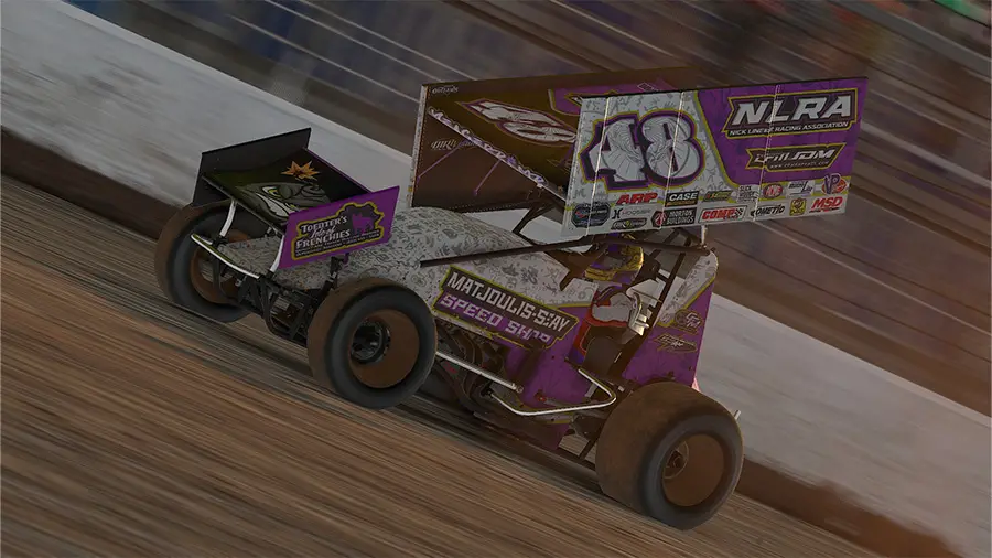 Yeager Wins iRacing World of Outlaws Sprint Car Feature at Weedspot