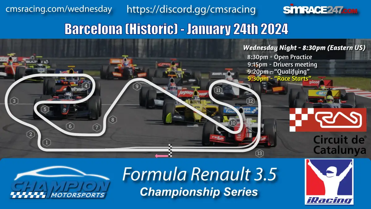 CMS Formula Renault 3.5 Series iRacing Season Opener at Barcelona