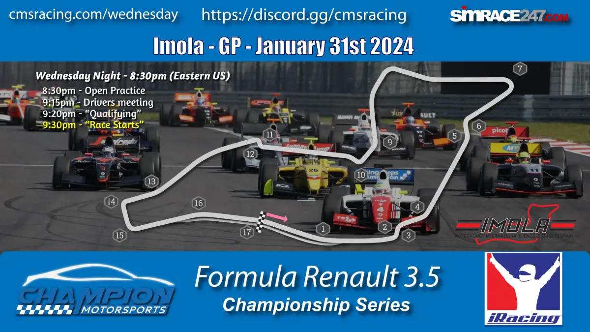 CMS Formula Renault 3.5 Series iRacing Race 2 at Imola